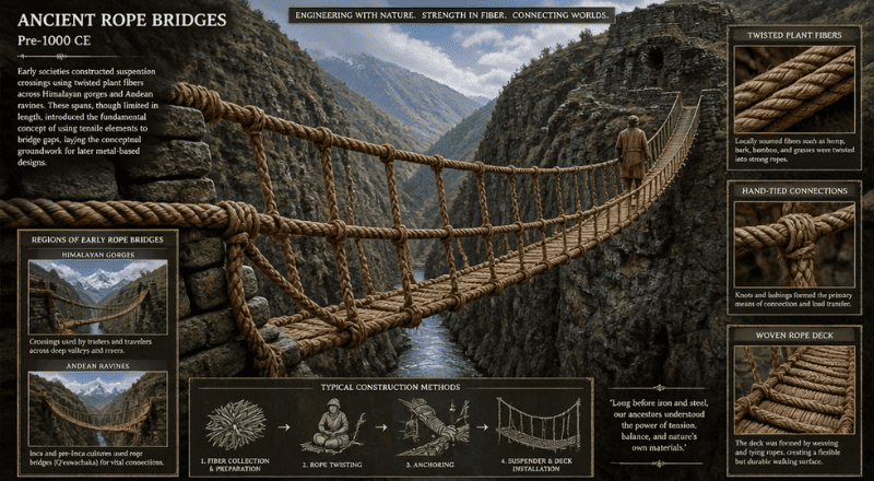 Ancient Rope Bridges (Pre‑1000 CE) 